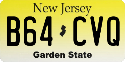NJ license plate B64CVQ