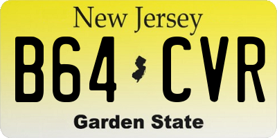 NJ license plate B64CVR