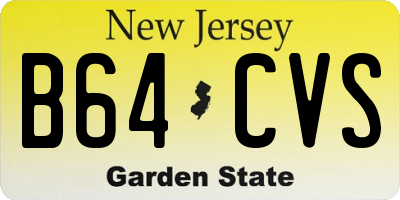 NJ license plate B64CVS