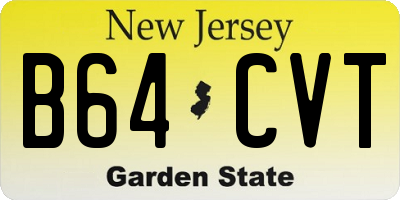NJ license plate B64CVT