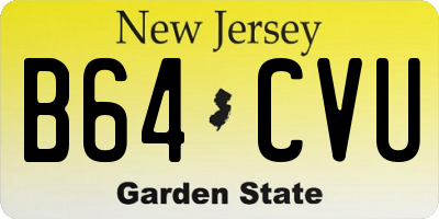 NJ license plate B64CVU