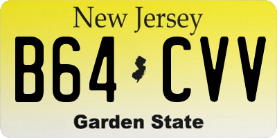 NJ license plate B64CVV