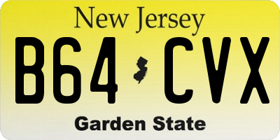 NJ license plate B64CVX