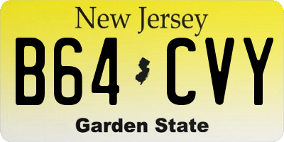 NJ license plate B64CVY