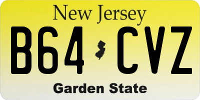 NJ license plate B64CVZ