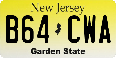 NJ license plate B64CWA