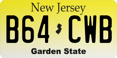 NJ license plate B64CWB
