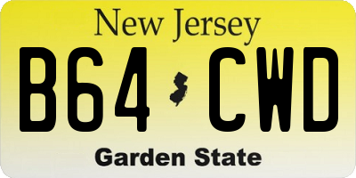 NJ license plate B64CWD