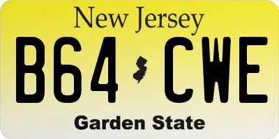 NJ license plate B64CWE