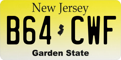 NJ license plate B64CWF