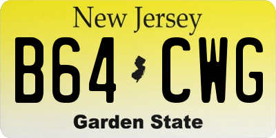 NJ license plate B64CWG