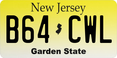 NJ license plate B64CWL