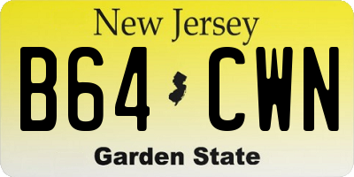 NJ license plate B64CWN