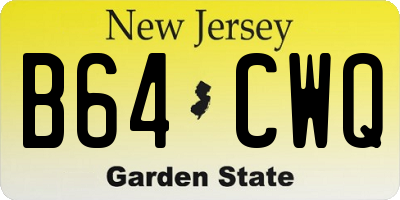 NJ license plate B64CWQ