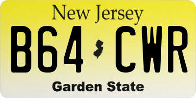 NJ license plate B64CWR