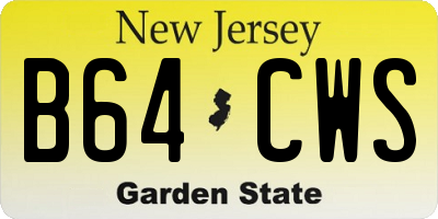 NJ license plate B64CWS