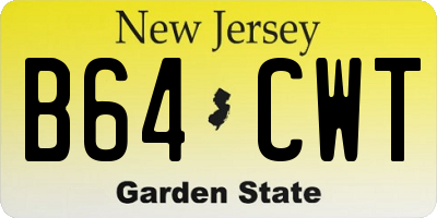 NJ license plate B64CWT