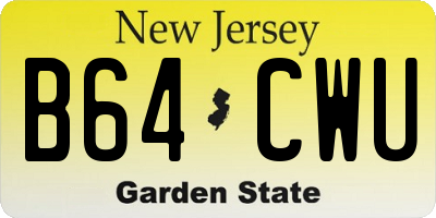 NJ license plate B64CWU