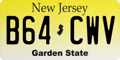 NJ license plate B64CWV