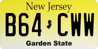 NJ license plate B64CWW