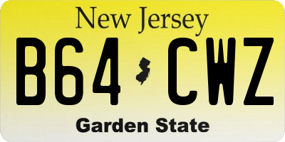 NJ license plate B64CWZ