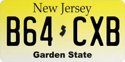NJ license plate B64CXB