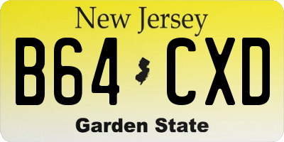 NJ license plate B64CXD