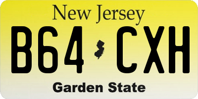 NJ license plate B64CXH