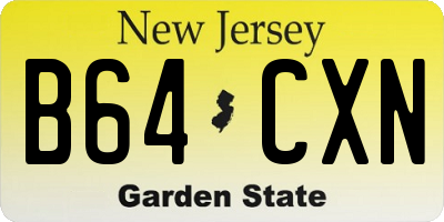 NJ license plate B64CXN