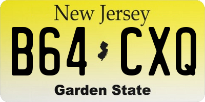 NJ license plate B64CXQ