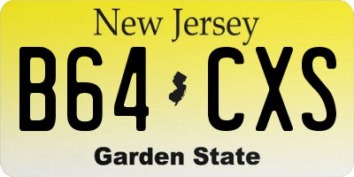 NJ license plate B64CXS
