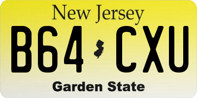 NJ license plate B64CXU