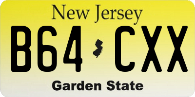 NJ license plate B64CXX