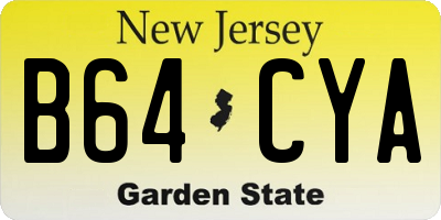 NJ license plate B64CYA