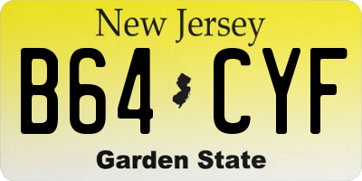 NJ license plate B64CYF