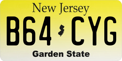 NJ license plate B64CYG