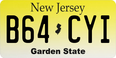NJ license plate B64CYI