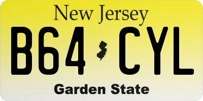 NJ license plate B64CYL