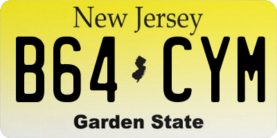 NJ license plate B64CYM