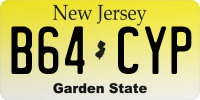 NJ license plate B64CYP