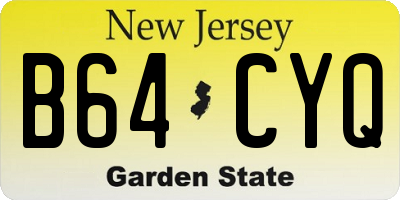 NJ license plate B64CYQ