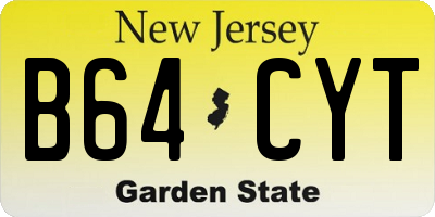 NJ license plate B64CYT
