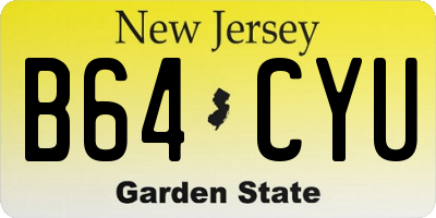 NJ license plate B64CYU