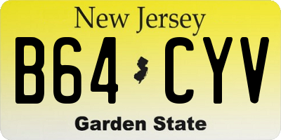 NJ license plate B64CYV