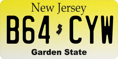 NJ license plate B64CYW