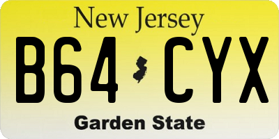 NJ license plate B64CYX
