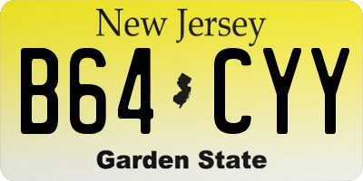 NJ license plate B64CYY