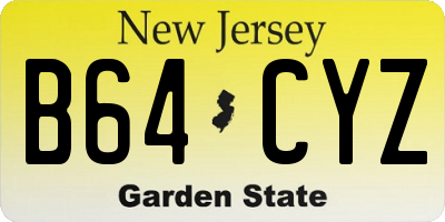NJ license plate B64CYZ