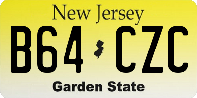 NJ license plate B64CZC