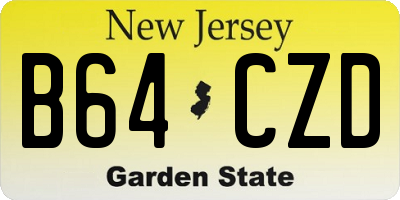 NJ license plate B64CZD